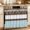 Blue, variant on Oven Skirt Curtain for Kitchen 21.5x30 Inch, Blue Brown Morocco Oven Curtain with 8 Ribbon Ties & Ruffle Trim, Stove Skirt Curtain Dishwasher for Cabinets Over Sinks Geometric Stripes Aqua Stitching