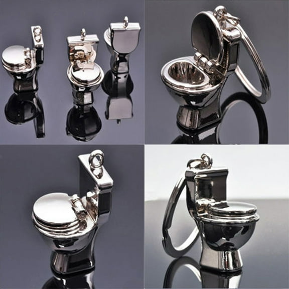 Yesbay Creative 3D Pendant Toilet Keychain Simulation Mini Keyring Fashion Gift Decor,Key Chain