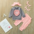thumbnail image 2 of IROINNID Toddler Girl's 3PCS Set Printed Long Sleeve Top Comfy Pants Outfits With Headbands, 2 of 7