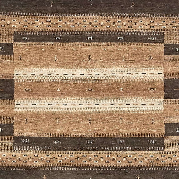 Ahgly Company Machine Washable Indoor Square Abstract Sangria Brown Area Rugs, 3' Square