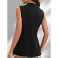 thumbnail image 4 of Womens Sleeveless Tank Tops Lapel Collared V Neck Slim Fitted Ribbed Knit Tight Polo Tops, 4 of 8