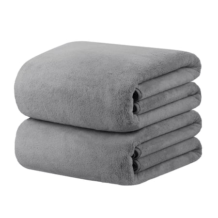 JML 2-Pieces Coral Fleece Large Bath Towel Set For Bathroom Quick Dry Ultra Absorbent 35 x70