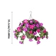 thumbnail image 4 of UV Resistant Hanging Artificial Flower Basket Realistic Silk Floral for Outdoor Porch Patio Garden Decor, Weatherproof Faux Floral for Exterior Home Styling, 4 of 5
