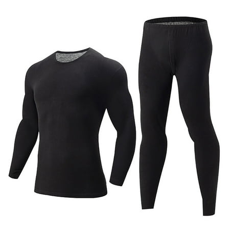 RYDCOT thermal Underwear for Men Long Johns Fleece Lined Hunting Gear Set Base Layer for Cold Weather Black