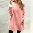 thumbnail image 2 of Bibifish Long Coats Tops Womens Sweatshirts Fall Warm Thick Lined Solid Color Sweatshirts Casual Crewneck Long Sleeve Pullovers, 2 of 8