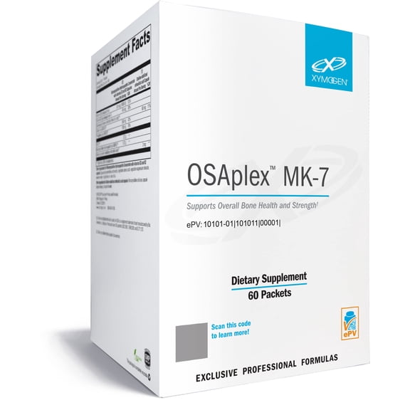 XYMOGEN OSAplex MK-7 - Bone Health & Bone Strength Support* - Microcrystalline Hydroxyapatite with Calcium, Vitamin D3 & Vitamin K2 MK-7 - Non-GMO & Gluten-Free - 60 Packets