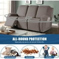 thumbnail image 3 of Stretch Recliner Sofa Covers 3 Pieces Couch Covers for 3 Seat Reclining Sofa, Soft Polyester Fabric Washable Furniture Protector Sofa Slipcovers with Pockets (3 Seat, Taupe), 3 of 14