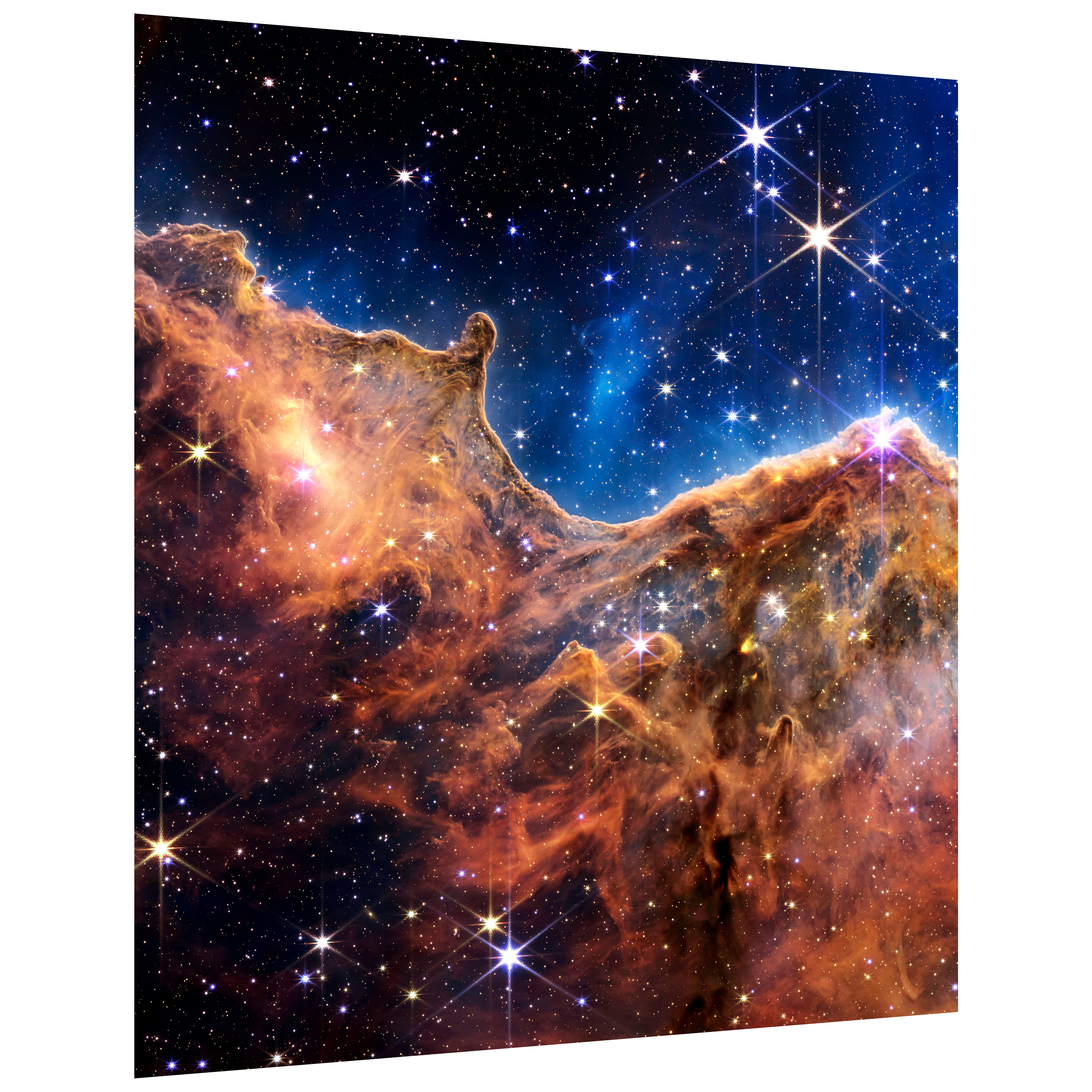 "Mountains of the Carina Nebula I" Frameless Free Floating Reverse Printed Tempered Glass Wall Art