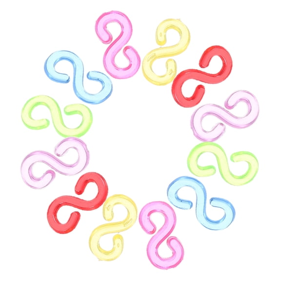 PBPBOX 500Pcs Loom Rubber Bands Clips Assorted Color Plastic S Clip DIY Accessories Design