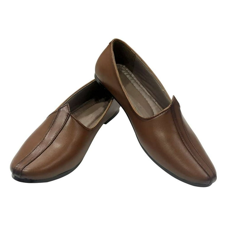 Punjabi mojaris Peshawari Shoes Traditional Indian Footwear Ethnic Footwear Wedding Slip ons Slippers Loafers Jalsa Shoes Mens Shoes Walmart