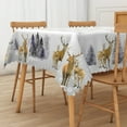thumbnail image 5 of Nanqianyi Christmas Tablecloth 60 x 84 Inch Rectangular, Golden Elk Grey XMAS Tree Winter Snowflake Washable Table Cloth for Kitchen Dinner Home Decor, 5 of 12