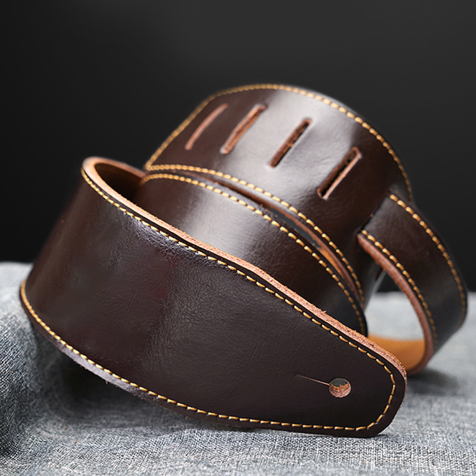 BIBABLYKE Adjustable Soft Leather Guitar Strap Thicken Universal Guitar Shoulder Strap Replacement Guitar Belt Guitar Accessories