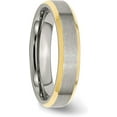 thumbnail image 5 of Chisel Stainless Steel Brushed and Polished Yellow IP-plated 5.2mm Beveled Edge Band - Ring Size 12.0, 5 of 8