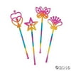 Rainbow Fun Shaped Wands - 12 Pieces