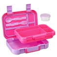 thumbnail image 6 of Your Zone Kids Bento Lunch Box, 4-Compartment Food Container with Utensils & Dressing Cup, Pink, 6 of 10