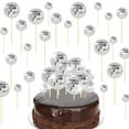 thumbnail image 3 of Mirror Disco Ball Cake Topper Set - 70s 80s Retro Dance Party Supplies, 3 of 8