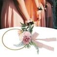thumbnail image 3 of Artificial Succulent Wreath, Simulation Iron Foam Greenery Floral Wreath Portable Vivid Color Bridal Wreath For Wedding Party, 3 of 8
