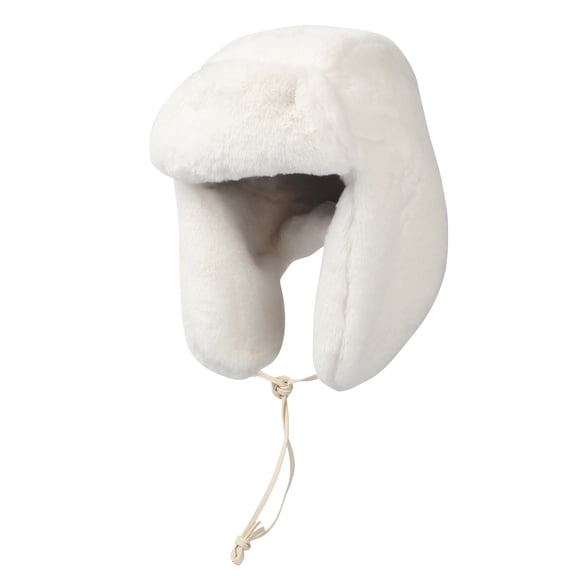 WITHMOONS Winter Faux Fur Snow Trapper Russian Hat Ear Flaps KRT1149 (White)