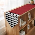 Black Ripple Table Runner for Dining Room, Black Striped Simple Cotton ...