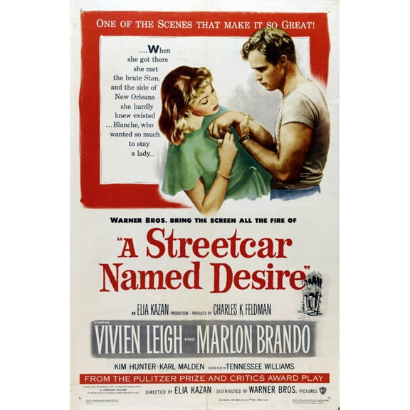 A Streetcar Named Desire Movie Poster 16in x 24in 16x24 Multi-Color Square Adults Poster Time