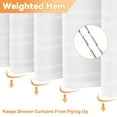 thumbnail image 2 of FRAMICS Heavy-Duty Waffle Shower Curtain Sets with Rug, 14-Piece Waterproof Fabric Bathroom Sets with Hooks, Hotel Quality, Machine Wash, 71.3" x 71.3" White, 2 of 10