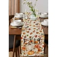 thumbnail image 4 of Thanksgiving Pumpkins Table Runner 70 Inches, Beige Retro Maple Leaves Country Bed Runner Dresser Scarves Tabletop for Indoor Outdoor Parties/Ceremony/Banquet, 13" x 70", 4 of 8