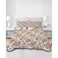 thumbnail image 3 of Red Roses Spring Queen Size Down Alternative Comforter, Lightweight Comforter Quilt Bedding Set with Pillow Shams Farmhouse Flower Botanical All Seasons Bed Comforter Duvet Insert 90"x96", 3 of 7