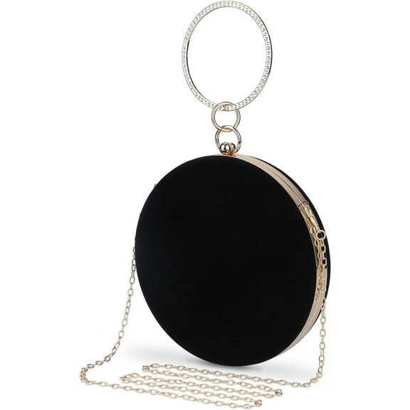 LZCKDPX Round Velvet Clutch Purses for Women Evening Bags Formal Wedding Purse Prom Cocktail Party Clutch Hand Bag