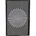 thumbnail image 3 of Bless International Indian hippie Bohemian Psychedelic Golden Blue Peacock Mandala Wall hanging Bedding Tapestry (Black White, Twin (54x72Inches)(140x185cms)), 3 of 4