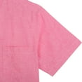 thumbnail image 4 of COEVALS CLUB Men’s Linen Beach Summer Casual Button Down Shirt Solid Short Sleeve Cotton Guayabera Shirts (Pink/L 13#), 4 of 6