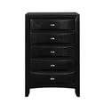 thumbnail image 1 of homeroots bed & bath 384016 Black Chest with 5 Chambared Drawer, 1 of 1