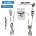 thumbnail image 5 of W4W Twin Extension Cord Power Strip - 24 Foot Cord - 12 feet on Each Side - Flat Head (Wall Hugger) Outlet Plug - 6 Polarized Outlets with Safety Cover, 5 of 7