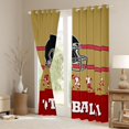 thumbnail image 3 of jejeloiu Football Sport Lover Curtains Pack of 2 (42x84 Each),Rugby Helmet Curtains Blackout,Red Brown Bedroom Curtains For Teens,Ultra Soft Home Decor, 3 of 6