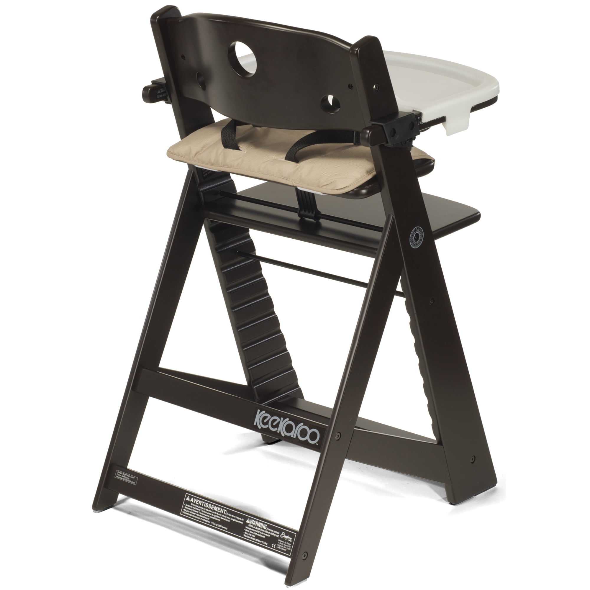 Height Right™ High Chair with Infant Insert - Safe, comfortable seat children, adjustable wood high chair is ideal for children aged 6 mos. to 3 years- ESPRESSO