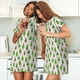 thumbnail image 4 of Fotbe Christmas Trees Bata de Dormir para Mujer con Estampado, Camisón de Algodón de Manga Corta, Ropa de Dormir Casual, 4 of 6