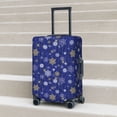 thumbnail image 6 of Hirioo Golden Snowflakes Royal Blue for Elasticity Suitcase Cover (No luggage Included) Durable Luggage Protector Fits 18-32 Inch Luggage-X-Large, 6 of 7