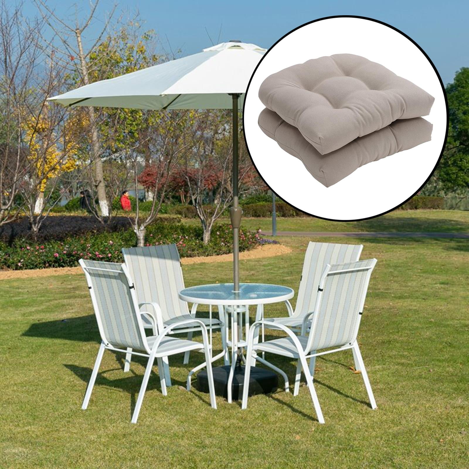 Colcolo 2 Pack Tufted Seat Cushion 48x48cm Outdoor Indoor Chair Cushions for Wicker Chair Seat Rocking Chair Cushion Pad Sets for Garden Patio Home Office Furniture Cushion Grey