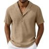 thumbnail image 3 of Enridrech Men's Fashion Collared Shirt Short Sleeve Tops with Button Soft Breathable Tee Slim Casual Summer Top, 3 of 6