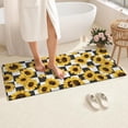 thumbnail image 4 of Black White Checker Sunflower Pattern Bathroom Rugs Mat,Non Slip Microfiber Bathroom Rug,Rubber Backing,Soft Bathroom Mats for Bathroom Floor,Tub and Shower,60x24in(150x60cm), 4 of 5