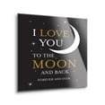 thumbnail image 2 of Love You Moon Back Slate Grey Stars 24 x 24 Glass Wall Hanging Sign, 2 of 4