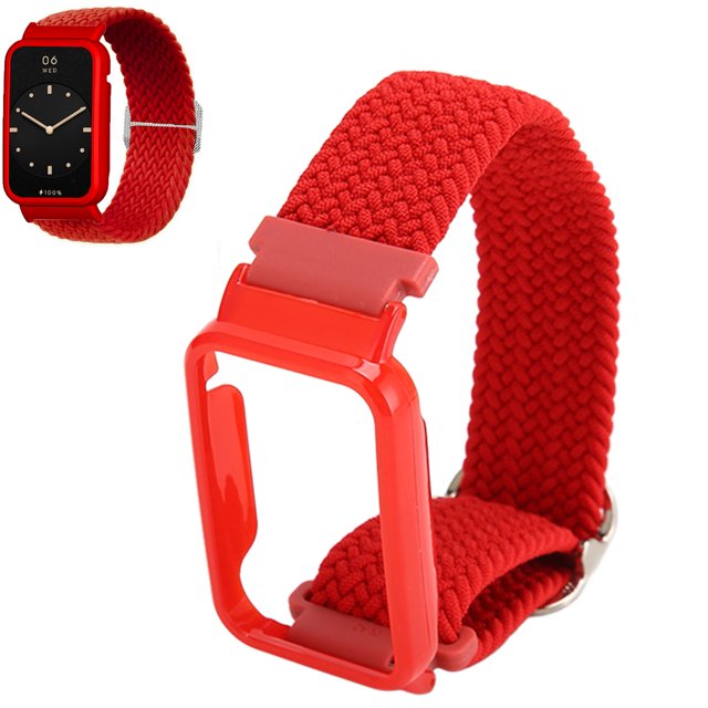 Braided Strap, For Mi Band 7 Pro Adjustable Elastic Nylon Wristband With Protective Frame