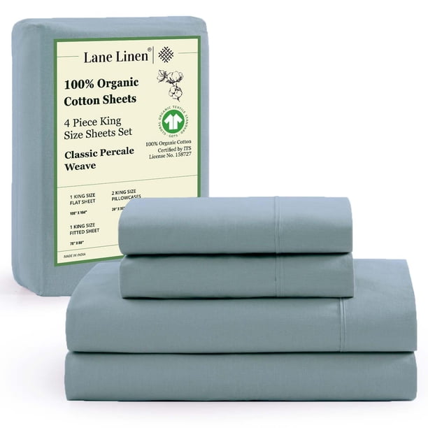 Sábanas LANE LINEN, 100% algodón orgánico, tamaño king, French B