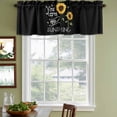 thumbnail image 4 of Sunflowers Valances for Windows, Decorative Rod Pocket Window Valance Curtains, Modern Bee You Are My Sunshine Black Short Curtain Drapes for Kitchen/Bathroom/Living Room, 2 Panels, 54" W x 18" L, 4 of 8