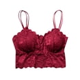 thumbnail image 3 of Bigersell Comfy Bra Women's Bras No Wire Woman Bra Balconette Bra Style B4 Padded Bra Women Pullover Bra Feature Nursing Sports Bra Hook & Eye Bra Closure , Wine L, 3 of 3