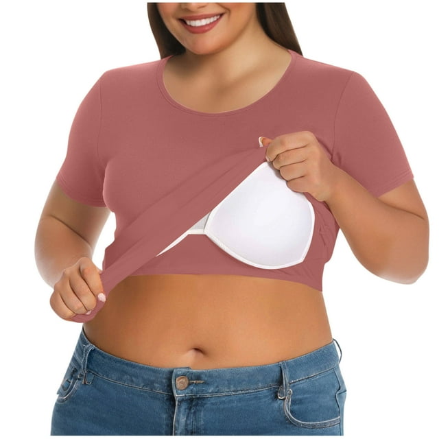 Pijama de poliéster de manga corta para mujer, ropa interior de color sólido, con almohadilla para el pecho, sin aros de acero, talla grande