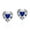 Blue, variant on Elegant Simulated Blue Turquoise Heart Sterling Silver Filigree Stud Earrings