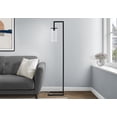 thumbnail image 2 of Monarch 68"h Contemporary Floor Lamp in Black Metal - Glass Shade, 2 of 3