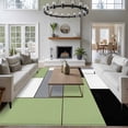 thumbnail image 4 of Sage Green Grey Geometric Area Rugs 8x10 for Living Room, Modern Black White Abstract Art Non Slip Washable Rug Runner, Low Pile Indoor Floor Carpet Mat Bathroom Rugs for Bedroom, Kids Room, 4 of 9