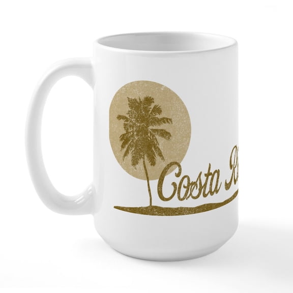 CafePress - Palm Tree Costa Rica Large Mug - 15 oz Ceramic Large White Novelty Mug