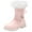 Pink, variant on UngA Girls Boots Low Heel Side Zipper Outdoor Shoes Fall Winter Ankle Boots for Girls (Little Kid/Big Kid),Size 3